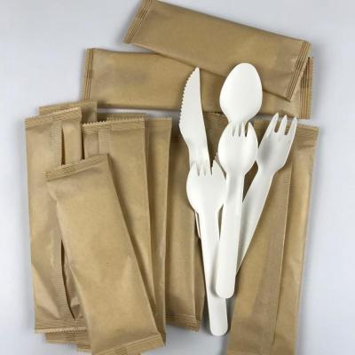 Customized Logo Kraft Paper Bags for Cutlery and 1 Quantity Paper Cutlery Envelope