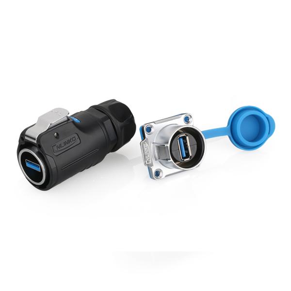 USB Plug USB3.0 Waterproof IP68 USB Male Female LP24 Connector