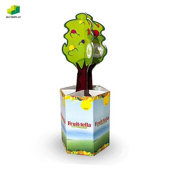 Recyclable Corrugated Tiered Display Shelf Cardboard Floor Displays Indoor Corrugated Cardboard Stand