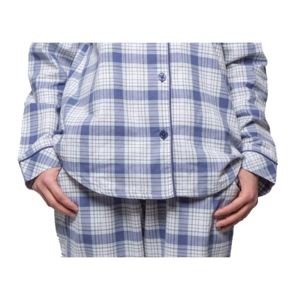 Woman Cotton Y / D Check Flannel Pyjama Set Long Sleeve And Long Pant