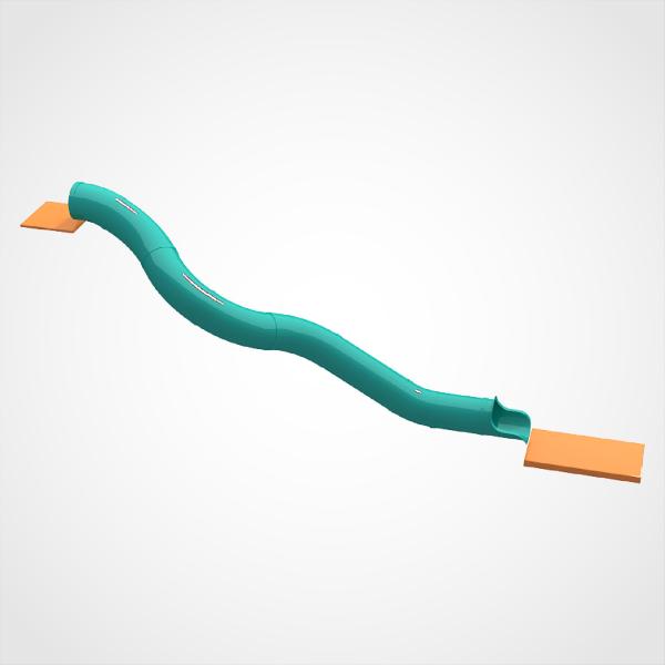 Toboggan de jeu extérieur en plastique commercial pour enfants de 3 à 10 ans