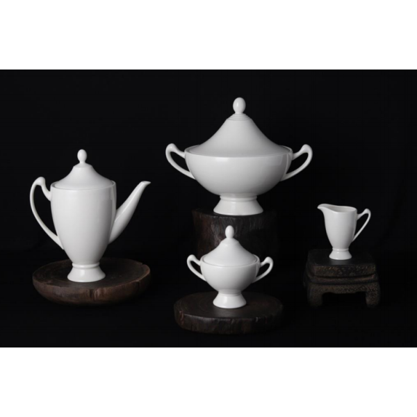new bone china - tea set /tea pot/sugar pot/creamer/tureen white glaze for daily used ceramics