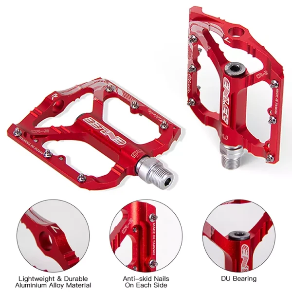 2021 ENLEE Red/black Aluminum Alloy Ultralight Pedals for Mountain Bike Road Bicycle