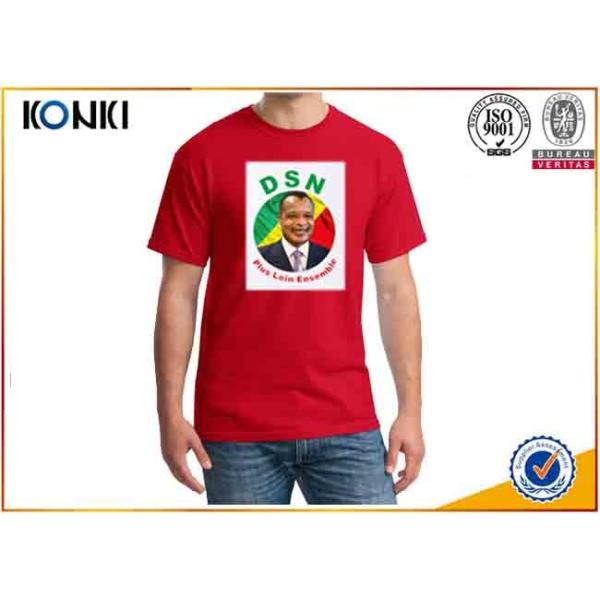 Custom T Shirt Printing Polyester / Cotton Election Campaign T Shirts O Neck