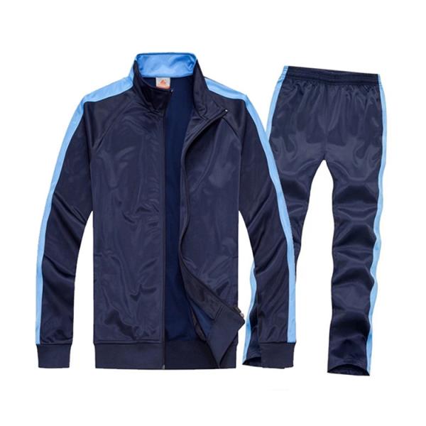 Waterproof 100% Polyester Sportswear Tracksuits Slim Fit Custom Plain