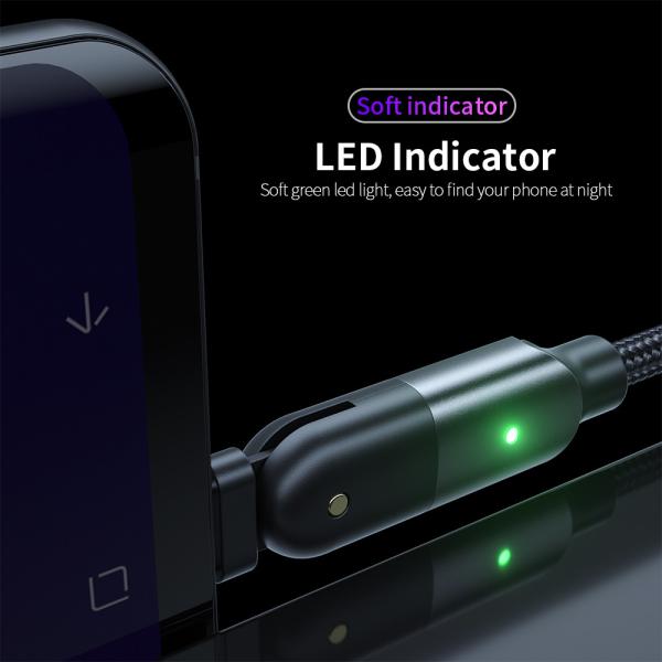 480Mbps 3A 1.2m USB To Type C Cable 180° Rotating Elbow Charging Data Cable