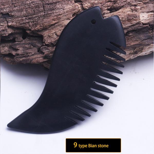 Different Shapes Obsidian Stone Guasha Comb Massager for Facial Beauty Health Care