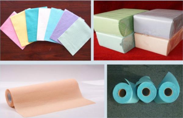 2ply paper + 1 ply Disposable dental roll , Sheet Roll,1 lay paper + 1lay PE film