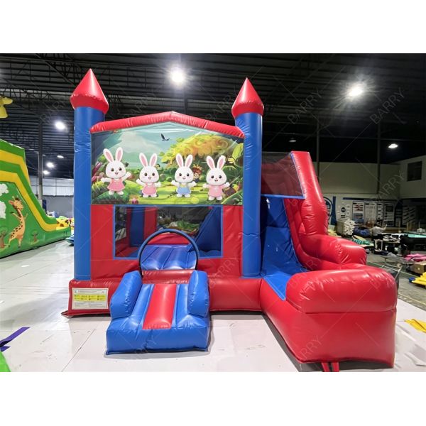 Red Commercial PVC Jumping Bouncer Bouncy Castle Bounce House With Slide