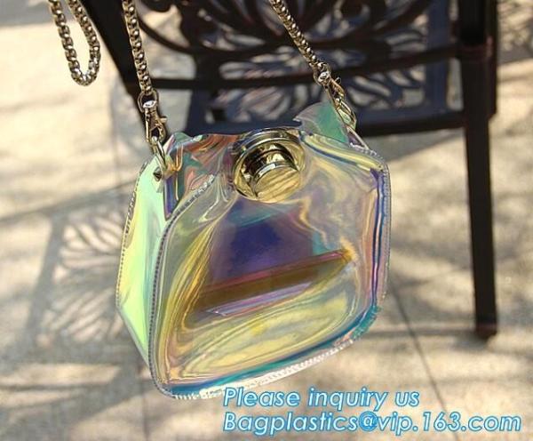 adjustable shoulder strap women nylon pvc tote bag, Summer Beach Clear PVC Shoulder Bag DIY Transparent Clutch Tote Bag