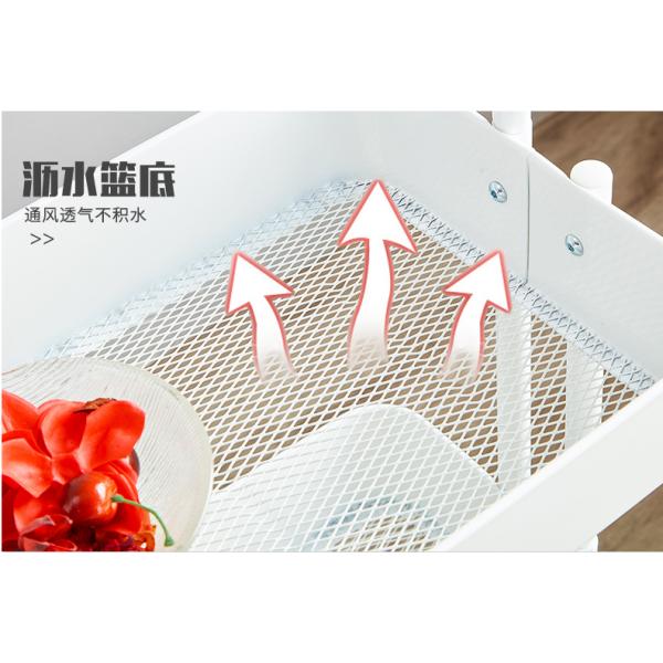 Kitchen Three Storey 15kg Bearing Metal Trolley Cart
