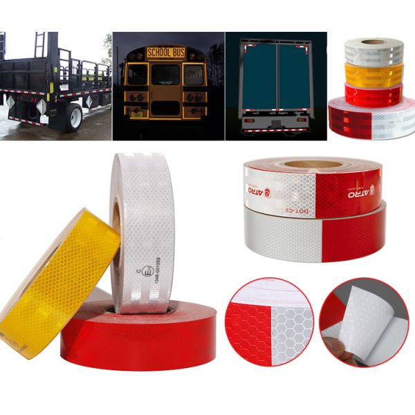 White Yellow Red ECE 104R Self Adhesive Prismatic Car Truck Vehicle Reflector Tape Reflective Tape for Conspicuity Marking