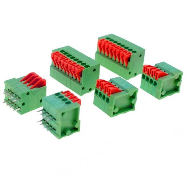 KF141V/R spring type screw free terminal block 2.54mm spacing spring splicing terminal connector