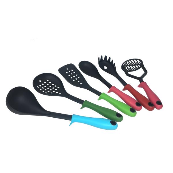 Eco-Friendly Solid Spoon Food Turner Spatula Slotted Spoon Whisk Acacia Silicon Cooking Utensil