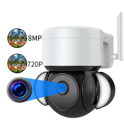 Floodlight PTZ Outdoor Waterproof Security Camera 4K 8MP For Four Seasons