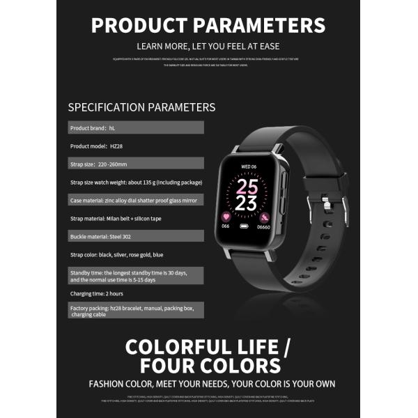 Smart Watch Shatterproof de 1.7inch Digitas para mulheres Android impermeável