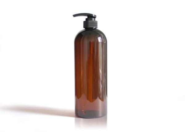 Shampoo Amber PET Cosmetic Bottles Boston Round Shape Customized
