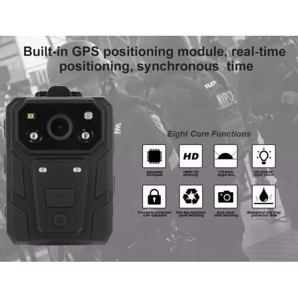 Registrador portátil 34 Megapixel das câmeras do corpo da polícia de HD 1296P IP67 ângulo de 140 graus de largura