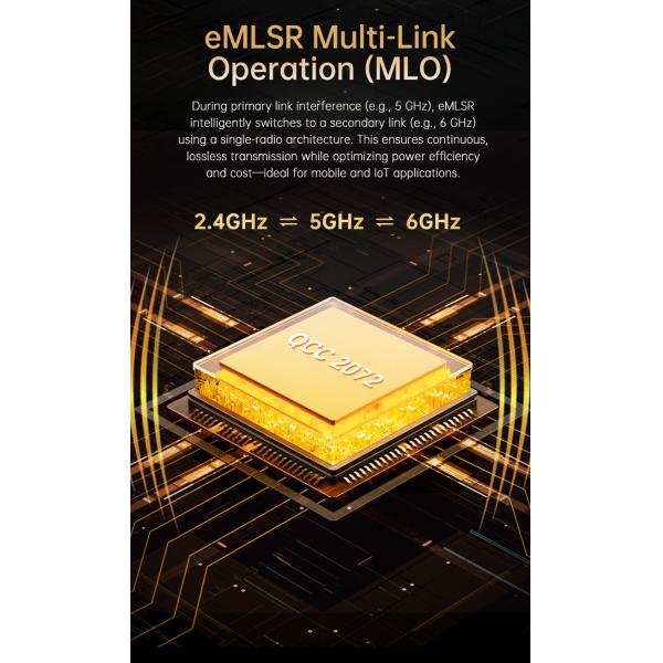 Qcalcomm QCC2072 Module Wi-Fi 7 Module Tri-Band 2.4/5/6GHz 5.8Gbps Rate M.2 PCie wifi Modules With VR/AR/Robot