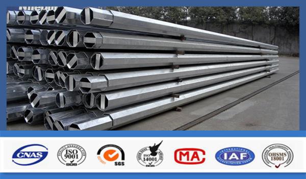35Ft 500KGF Load 3mm Thick Philippines 15kV Electrical Power Distribution Galvanized Steel Poles