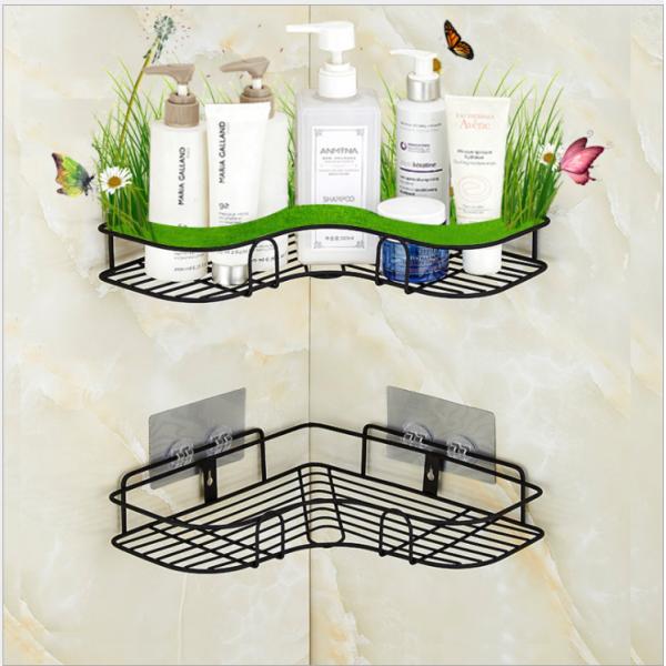 Iron Bathroom Corner Storage Rack , 5KG Loading Corner Storage Holder Shelf