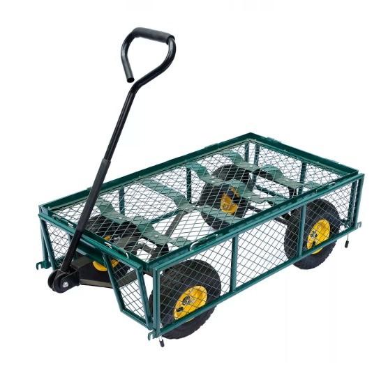 Rustproof Garden Wagon Cart Fire Retardant Metal Garden Cart With Handle