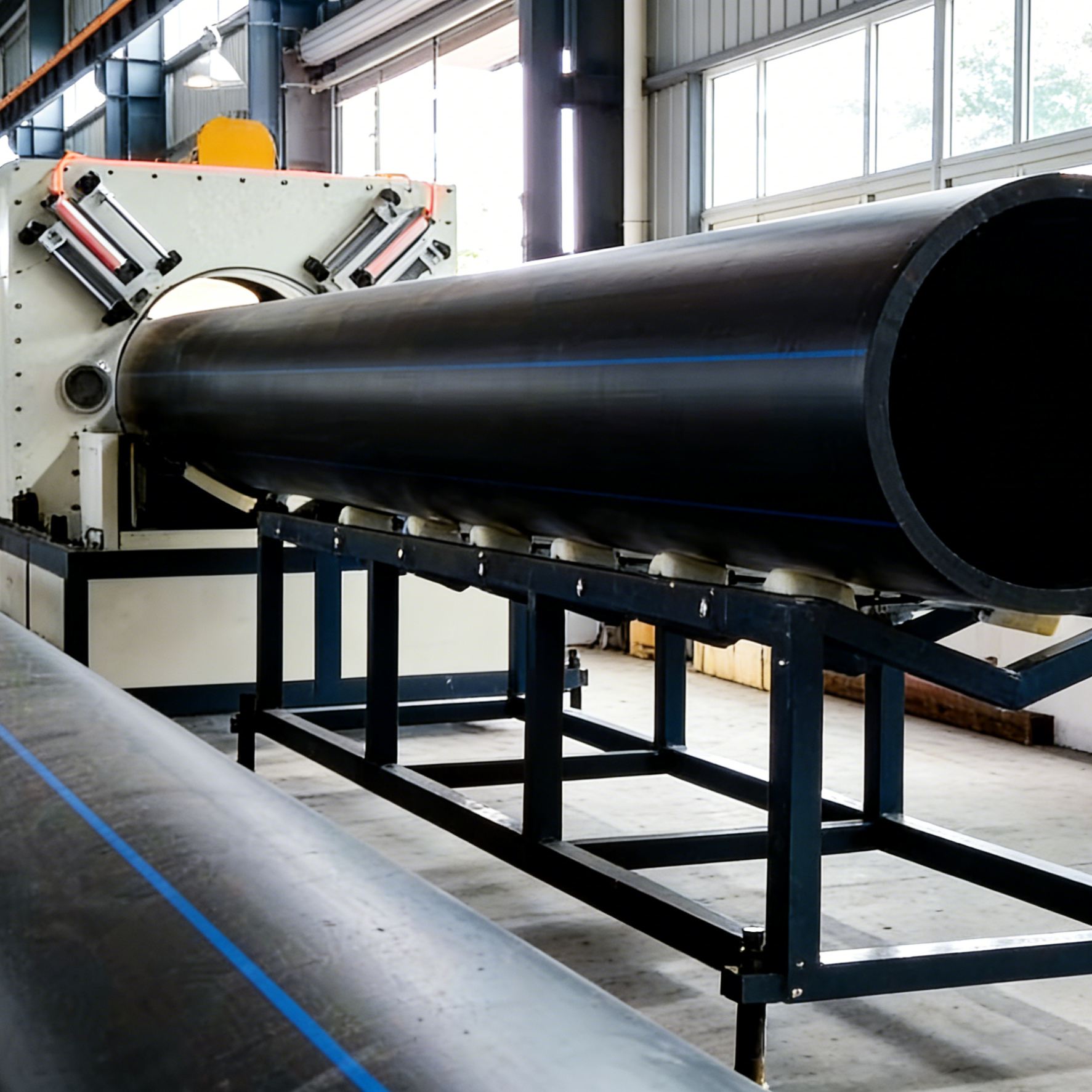 High-Performance HDPE Pipe Machinery with Single Screw Extrusion for 16-1600mm Diameter Range and PLC Automation