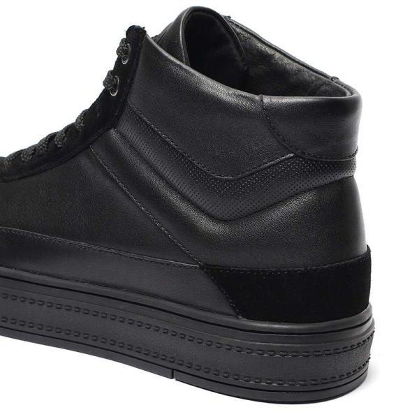 Euro 44size Rubber Outsole Mens Leather Ankle Boots Black Anti Odor