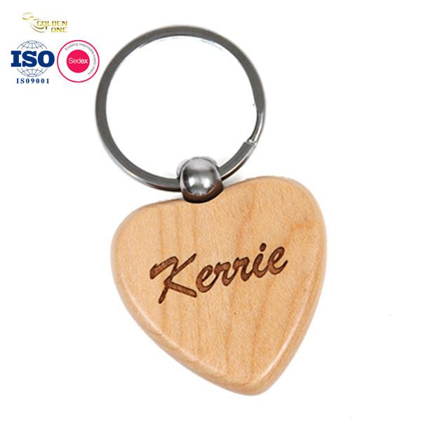 Hard Wood Carved Keychain ,  Round Shape Key Fob Key Holder Customised