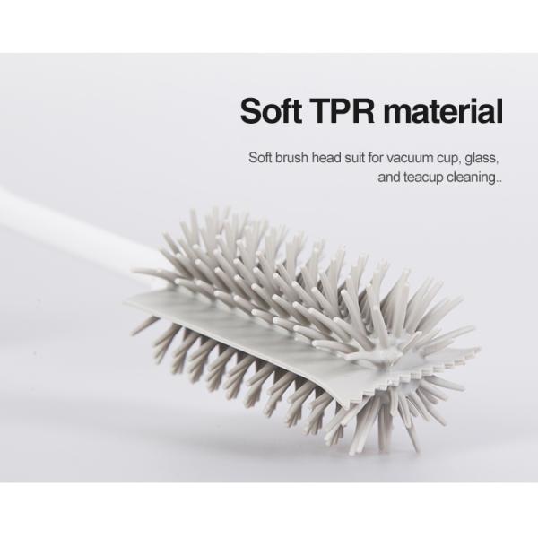 Пластиковое домоустройство бутылки чистит чашку щеткой ТПР для серого цвета стеклянной чистки белого