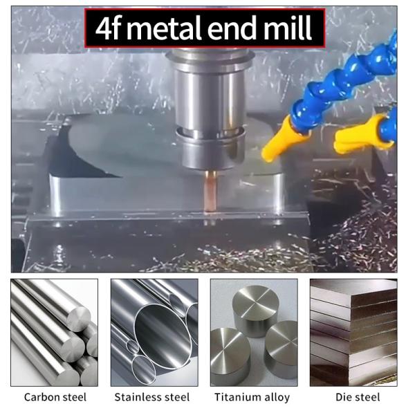 YINGBA CNC Router Bits Solid Carbide HRC 45/55/60/70 Metal Milling Cutter for Steel Iron Copper Aluminum Metal Cutter