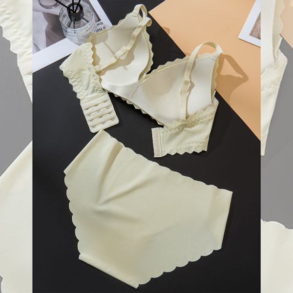 Women Wire Free Bra With Panty Set High Quality Seamless Lingerie Panties With Bra Set Women