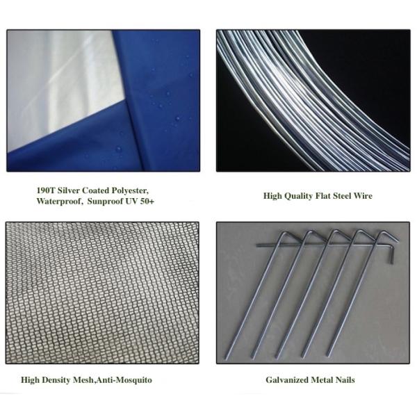 165*200*130 см. Двухместная палатка для кемпинга на открытом воздухе Синяя водонепроницаемая УФ-устойчивая 190T Поп-Ап Shelter