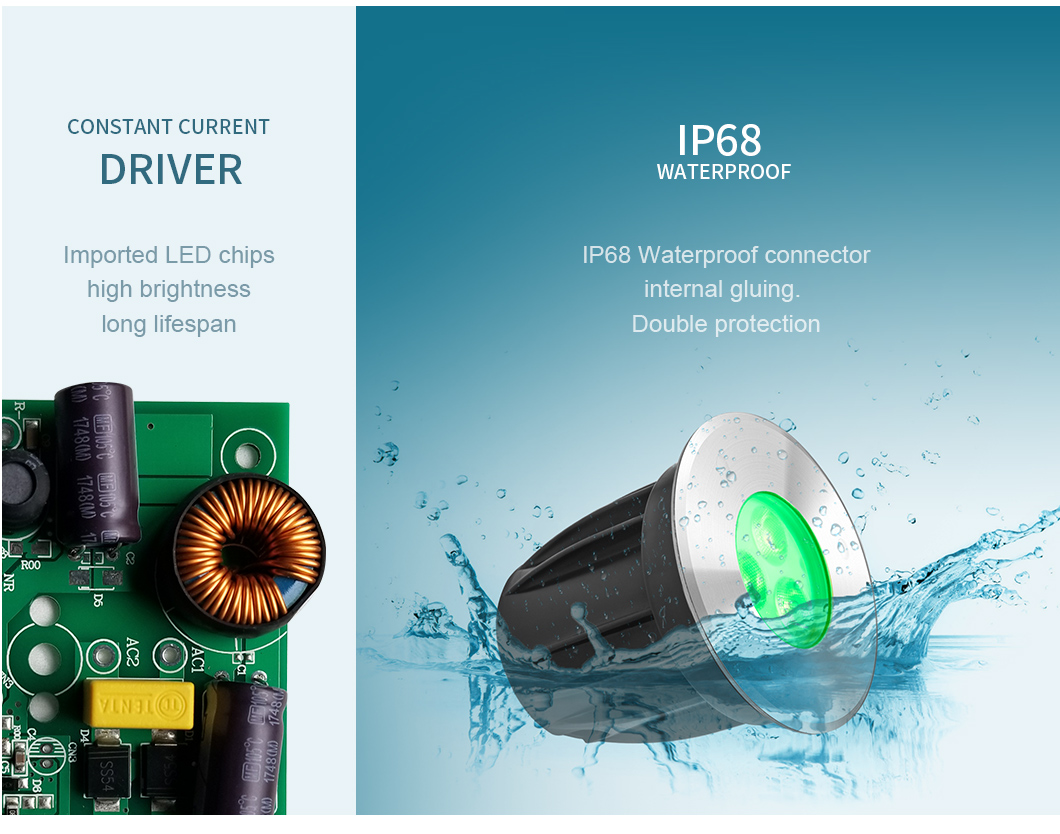 IP68 3W DC24V RGB смололо никель EMC света СИД покрыло латунное