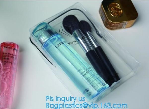 Cosmetic/ Makeup/ Toiletry Clear PVC Travel Wash Bag with handle, Cosmetic Gift Bags Tote Travel Makeup Bag for Zipper