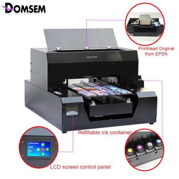 Plastics Acrylic PVC Leather A3 UV Digital Flatbed Printer For USB Glass Pen CD