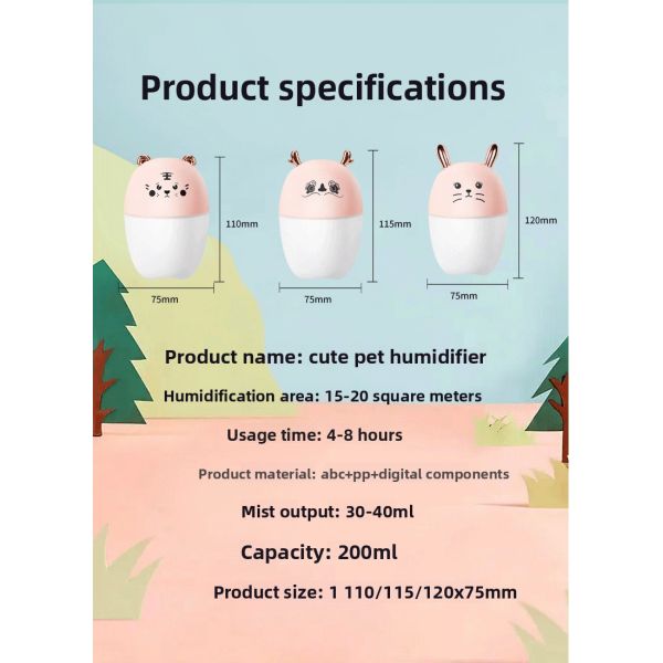 Customized Anti Dry Burn Mini Ultrasonic Humidifier Aromatherapy Diffuser Ultra Quiet