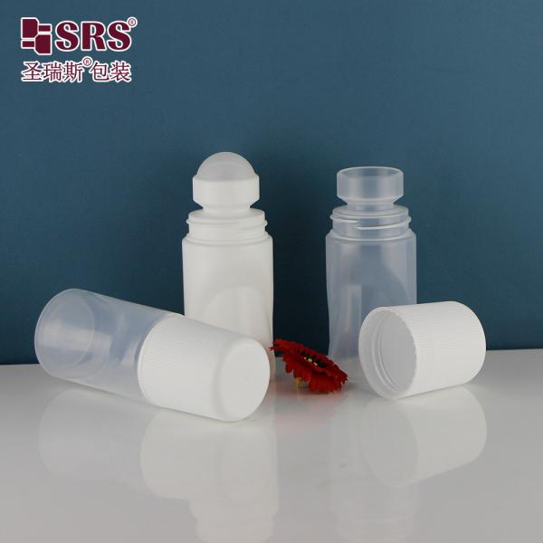RPPB-50ml White Roll On Aromatherapy Bottles Empty Clear With White Screw Cap