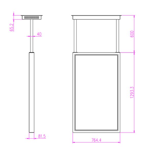 Double Sided 55-inch hanging vertical screen transparent oled screen High Brightness 2500nits for Shopping Mall