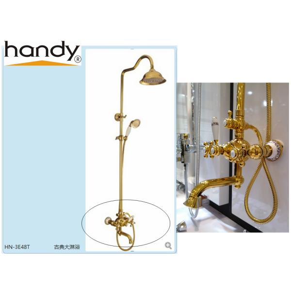 Golden color electric - plating Brass Wall Mount Bathroom Sink Faucet