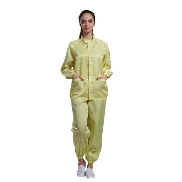 Cleanroom Elastic Cuff Anti Static Garments OEM ESD Safe Clothing