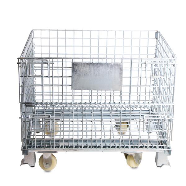 Galvanized Wire Mesh Cages , Collapsible Stacking Metal Storage Cage Anticorrosion
