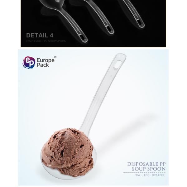 Takeaway supplies disposable PP long handle bulk plastic spoons