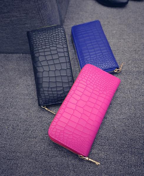 1KG Zip Card Holder Wallet , TPCH 19x9.5cm Pocket Coin Purse Crocodile Leather