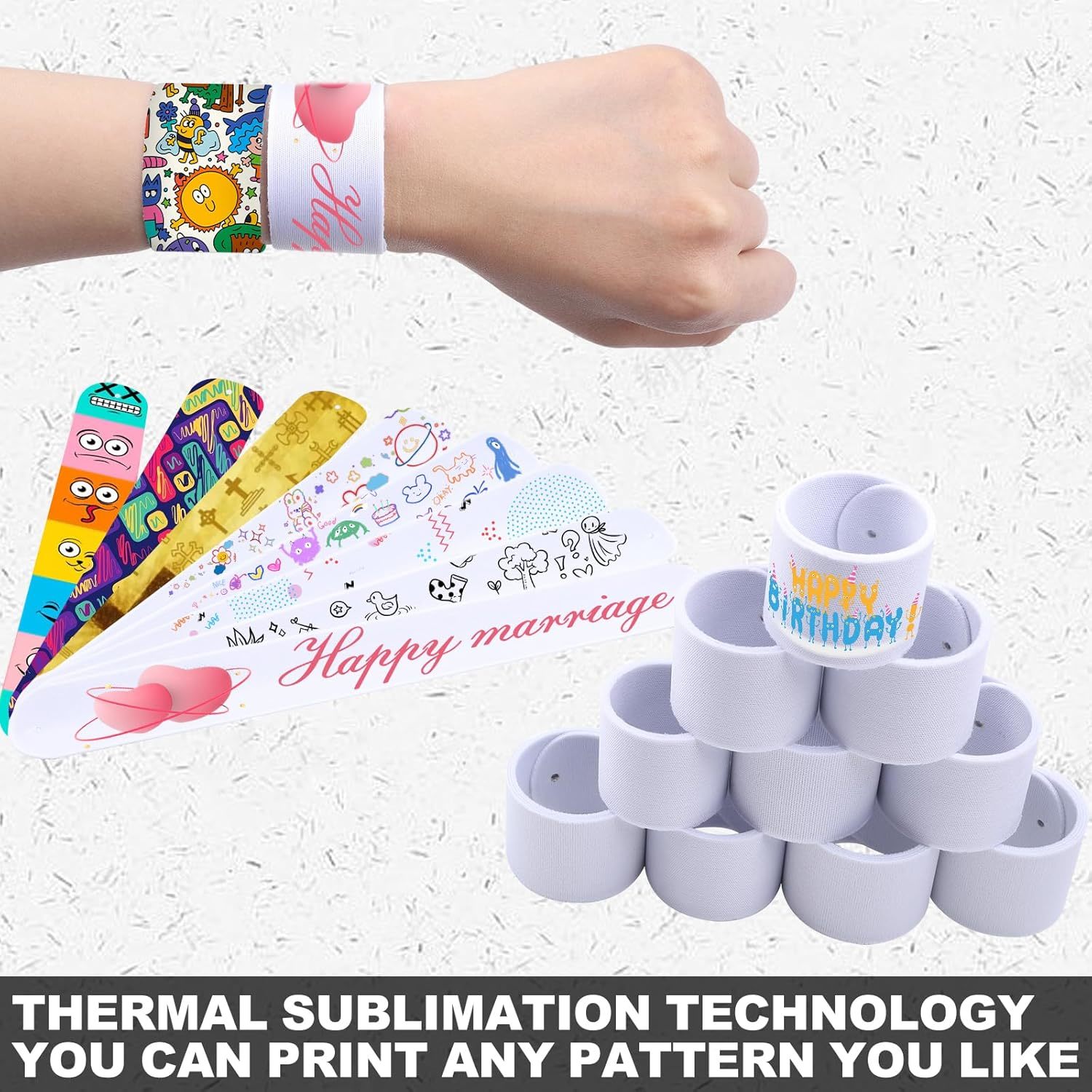 Promotional Printable Wrist Band Sublimation Slap Bracelet Personalized Slap Bracelets
