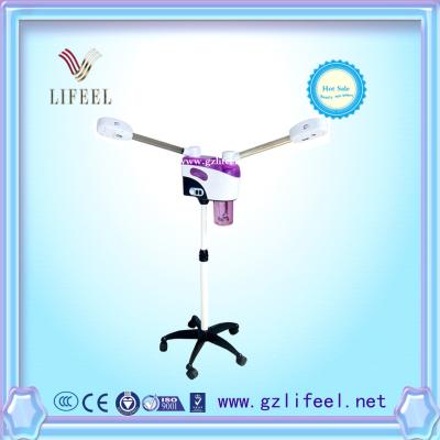 Electric beauty salon double hot & cold facial steamer with 2 probes for sale
