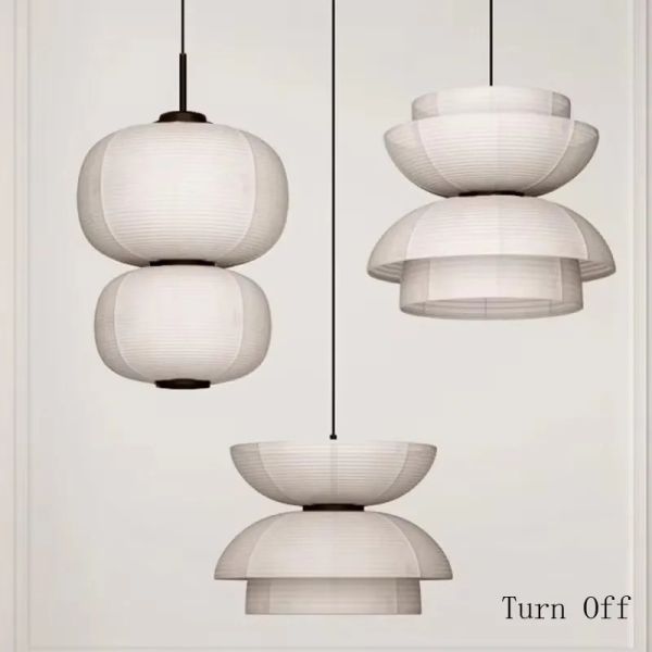 Japanese Pendant Lights Vintage Fabric Lantern Wabi Sabi Lights (WH-VP-335)