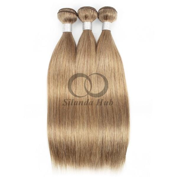 #8 Ash Brown Straight Remy Human Hair Bundles Sew In Weave Bundles Brazilian Bundle Deals