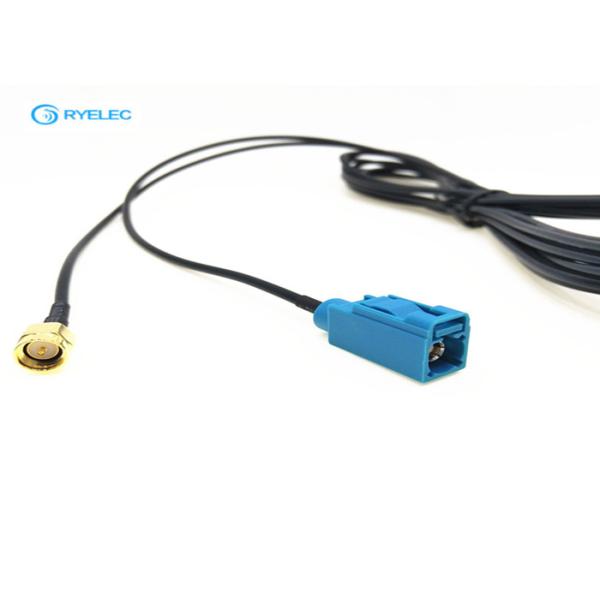 FAKRA Z waterblue jack connector to SMA male extension cable neutral coding