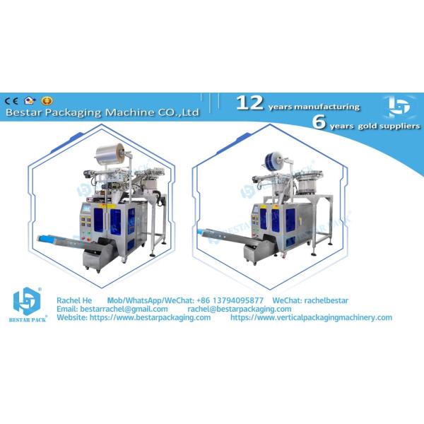 Long screw automatic alignement packaging machine with two counting bowls